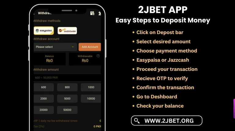 how to deposit money in 2jbet app